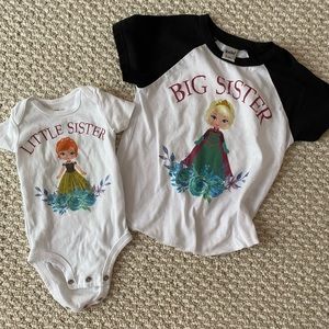Frozen Elsa and Anna Sister T-shirt Set